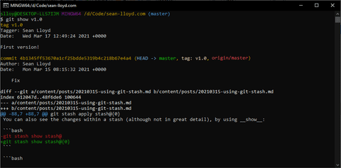 git checkout tag and commit to master